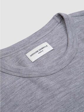 Officine Generale Benny Double Face Felted Wool LS Tee Gray XXL NWT